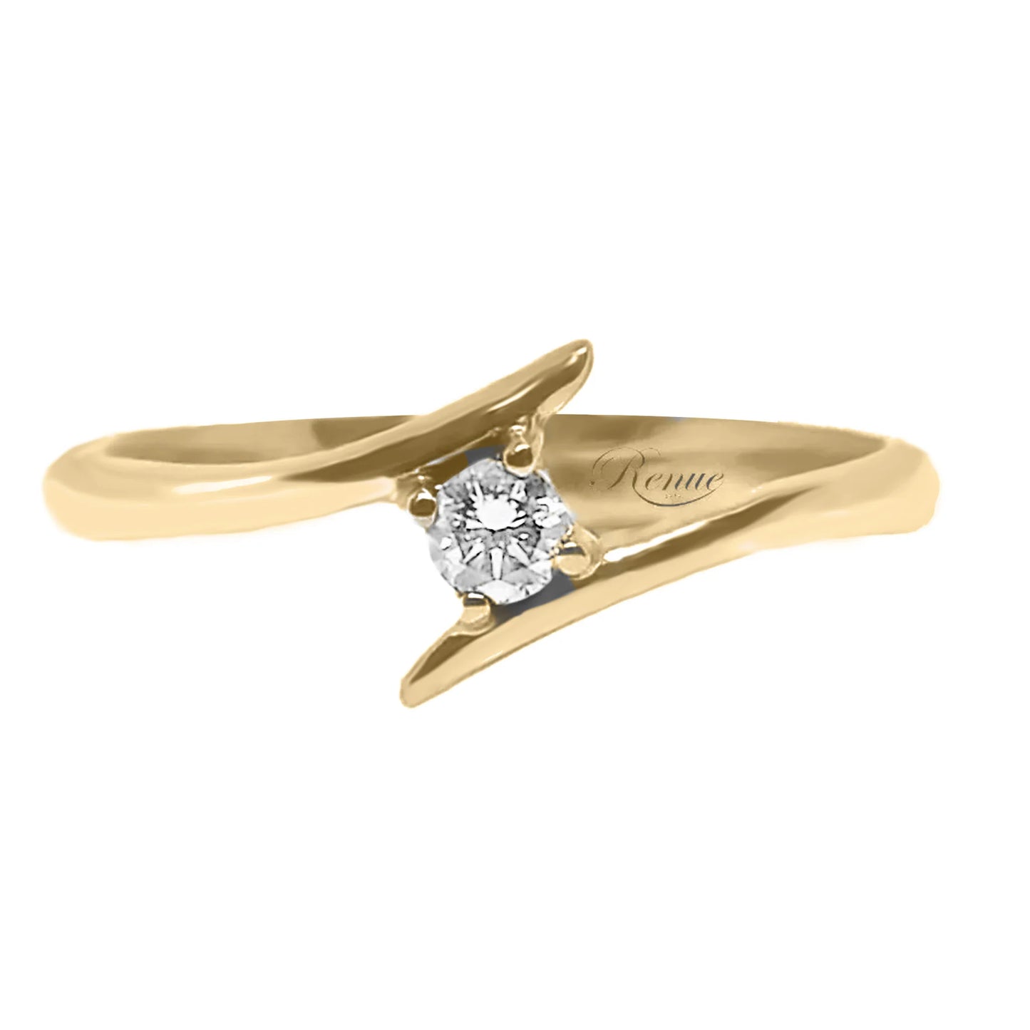 Anillo De Compromiso Oro amarillo 18 K con Gema de 0.08 Cts aprox