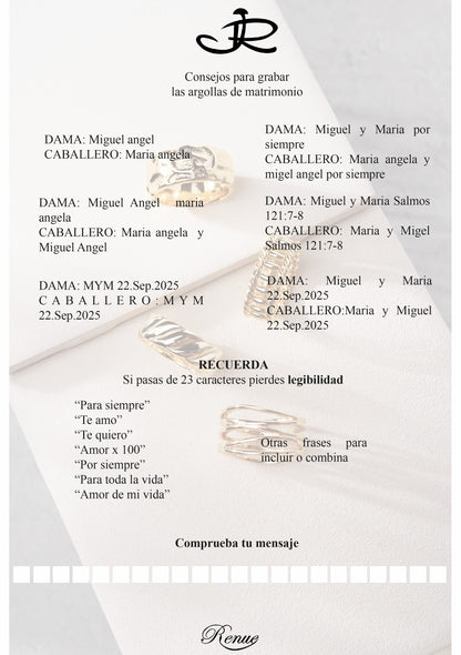 Anillo de Boda en Plata con rodio efecto de Oro Blanco y Circones POR UNIDAD