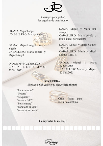 Anillo  de Compromiso en Plata C/U