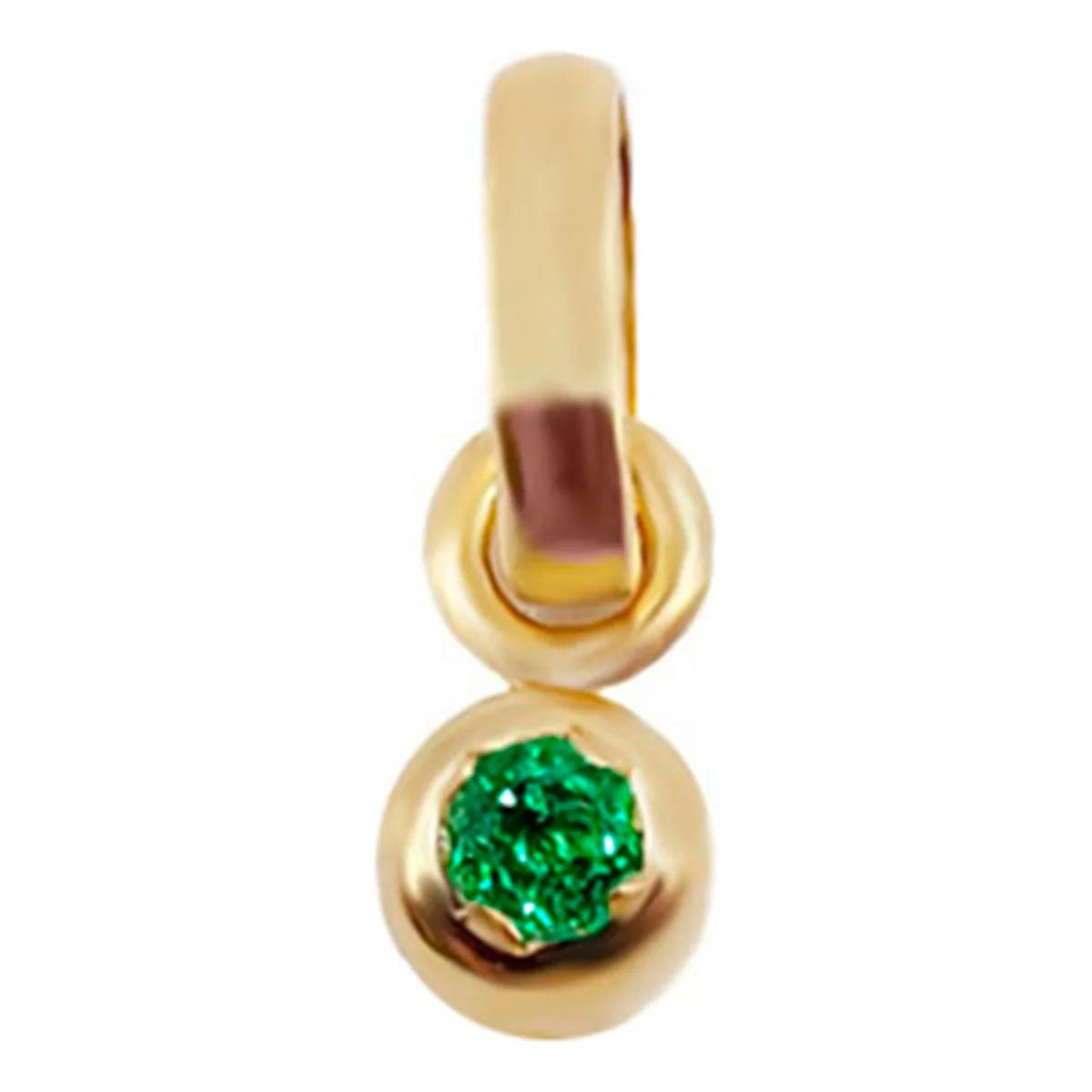 Dije Dona con Chatones en Oro Amarillo 18K con Esmeralda – 1 chatón – cuatro uñas