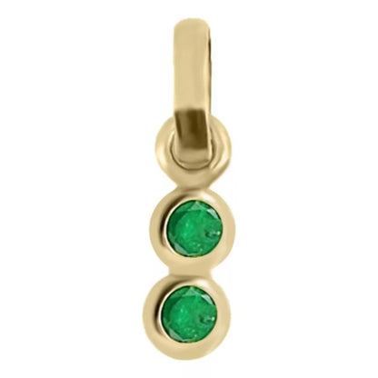 Dije Dona con Chatones en Oro Amarillo 18K con Esmeralda – 2 chatones – cuatro uñas