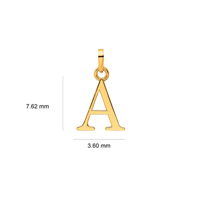 Dije Letra  , Inicial Nombre En Book Antigua Oro 18 K