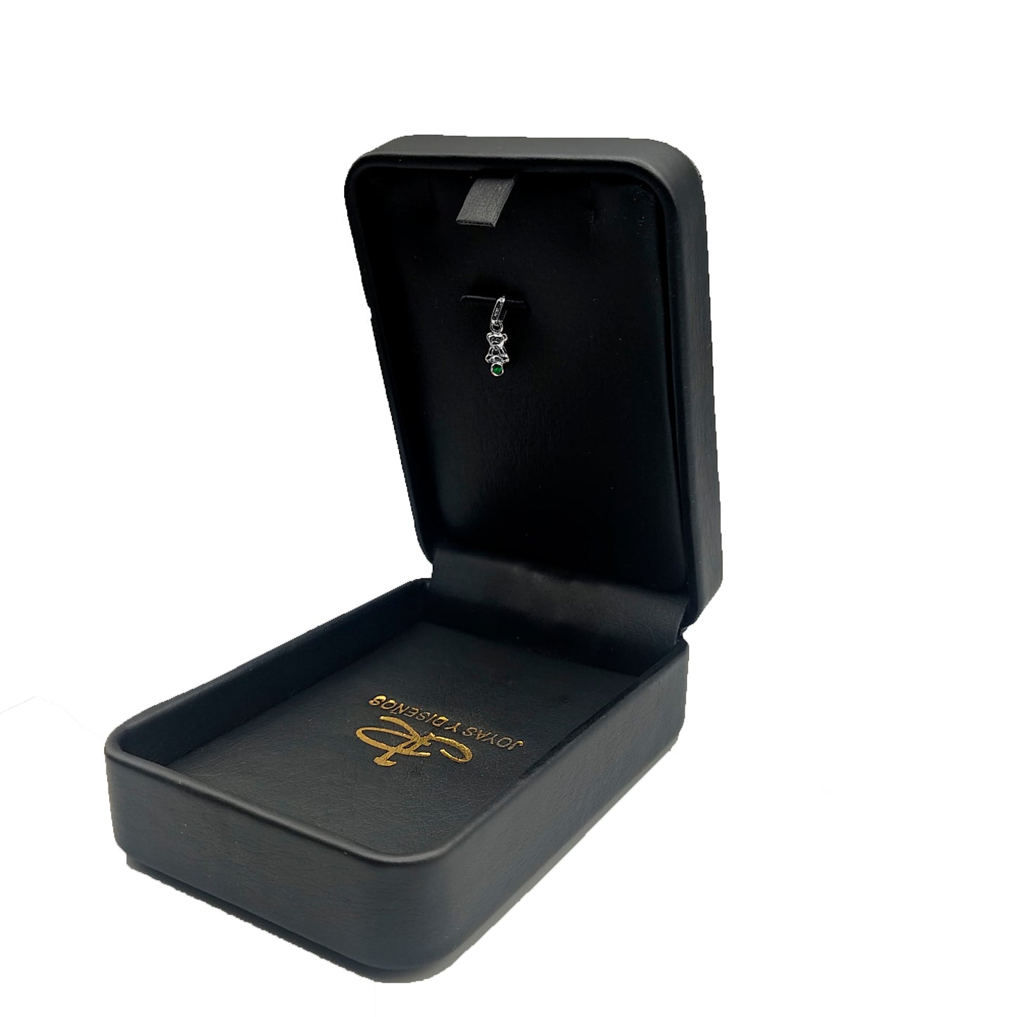 Dije cruz  Oro blanco 18 k con Gemas