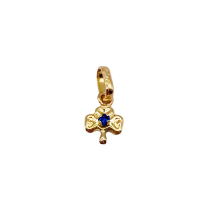 Dije trébol Oro Amarillo 18 k con Esmeralda