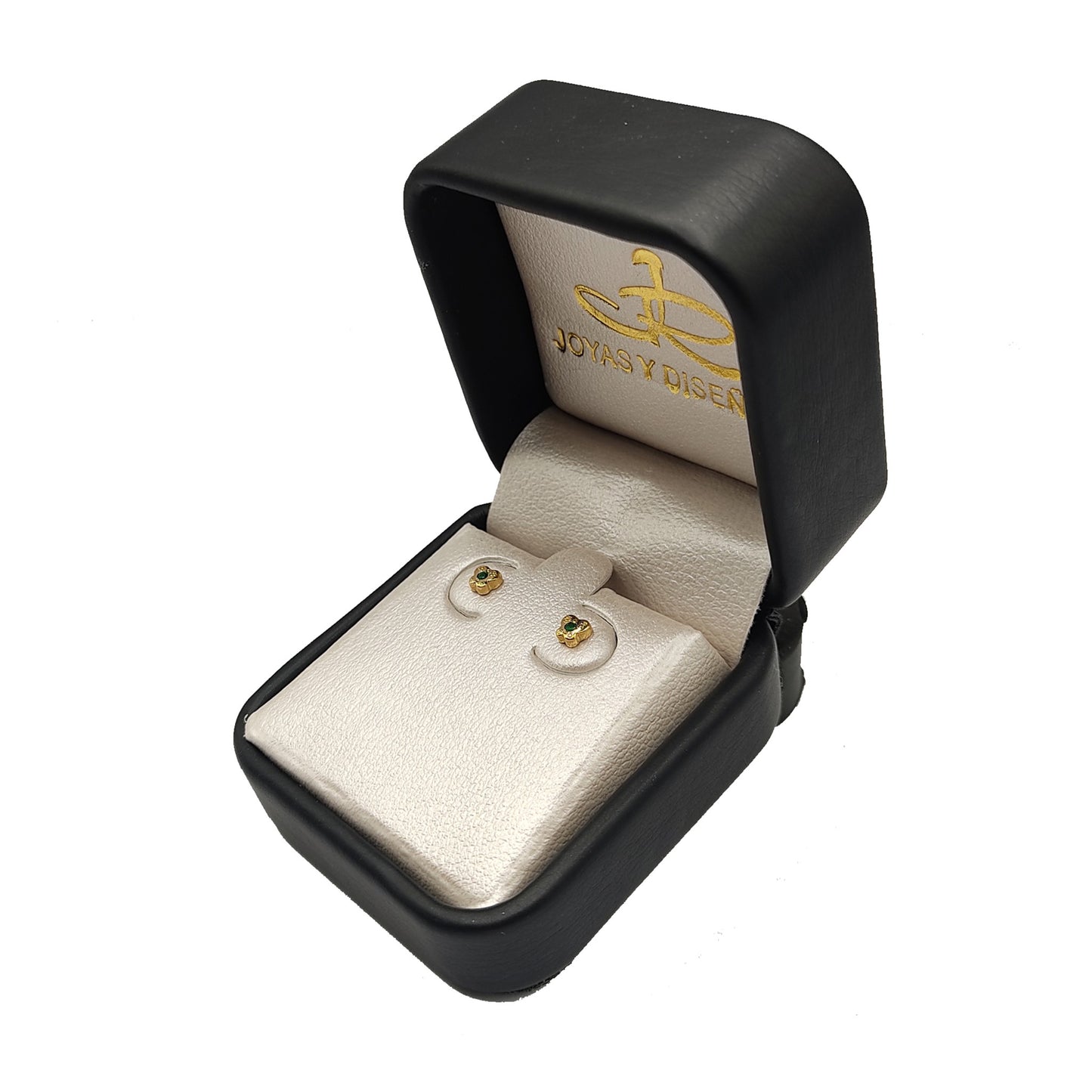 Topos De Mariposa En Oro Amarillo 18k, Con gema