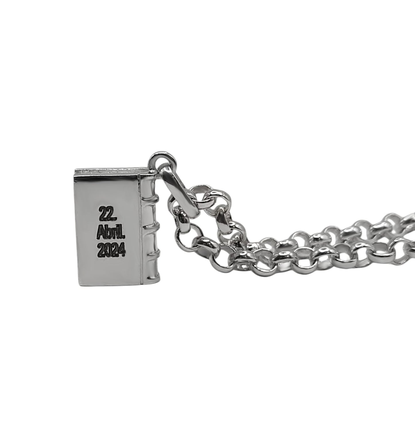 Pulsera Chamrs Libro, En Plata 950