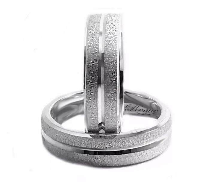 Argollas anillo Diamantado en plata