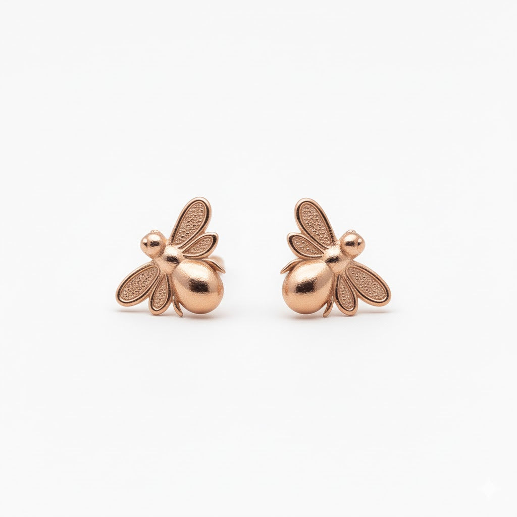 Aretes Abejas en Oro 18k