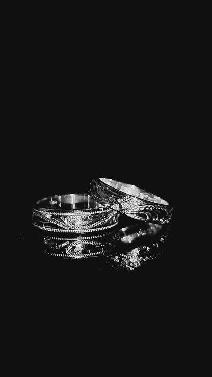 Par Argollas Matrimonio Plata 950 Grabado + Estuche + Rodio