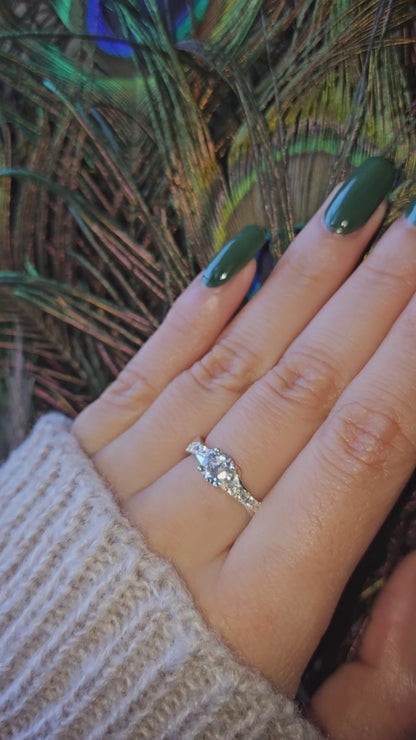 Anillo De Compromiso En Plata 950 Con Circon