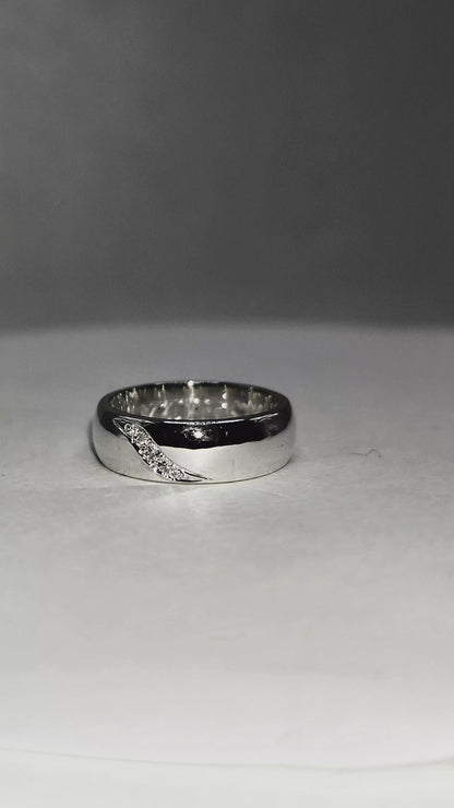 Par Argollas De Matrimonio Rodio efecto Baño De Oro Blanco