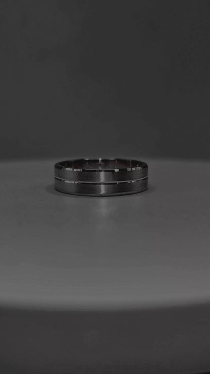 Argollas de Matrimonio en plata Diseño de linea rodio Efecto Oro Blanco