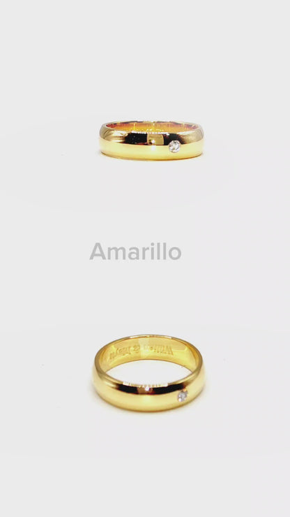 Anillo Matrimonio: Plata Ley 950 Y Zircon