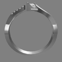 Cargar modelo 3D en el visor de la galería, Anillo en Oro Blanco 18k con Diamante
