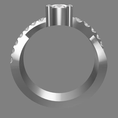 Anillo De Compromiso En Plata 950 Con Circon