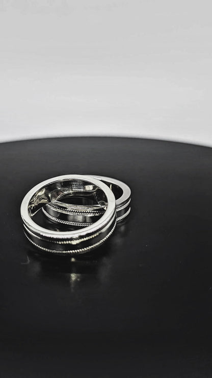 Argollas De Matrimonio Modernas En Plata 950 Con Grabado