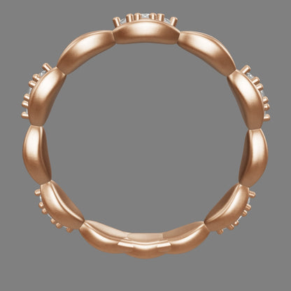 Anillo con  Diamantes en Oro rosado 18 k