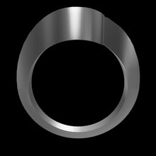 Cargar modelo 3D en el visor de la galería, Anillo Solitario de Compromiso en Plata Hombros Cruzados
