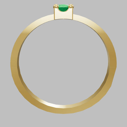 Anillo De Compromiso engaste  En Oro 18 k Con gema