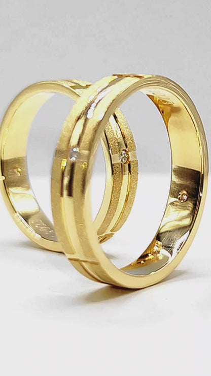 Argolla Matrimonial En Cruz : Oro 18k, Zircón.