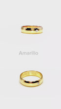 Cargar y reproducir el video en el visor de la galería, Anillo Matrimonio: Oro Amarillo 18 K Y Zircón
