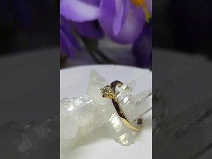 Anillo Compromiso Oro 14k Diamante Certificado De 0.14 Ct.