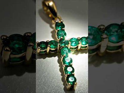 Cruz en  Oro 18k con Esmeralda
