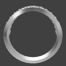 Cargar modelo 3D en el visor de la galería, Anillo en Plata con circones estilo corona
