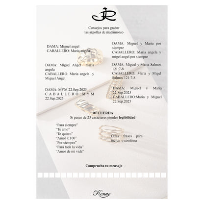 Alianza matrimonial con laurel en oro blanco 18k y diamante – Renue Joyería Bogotá