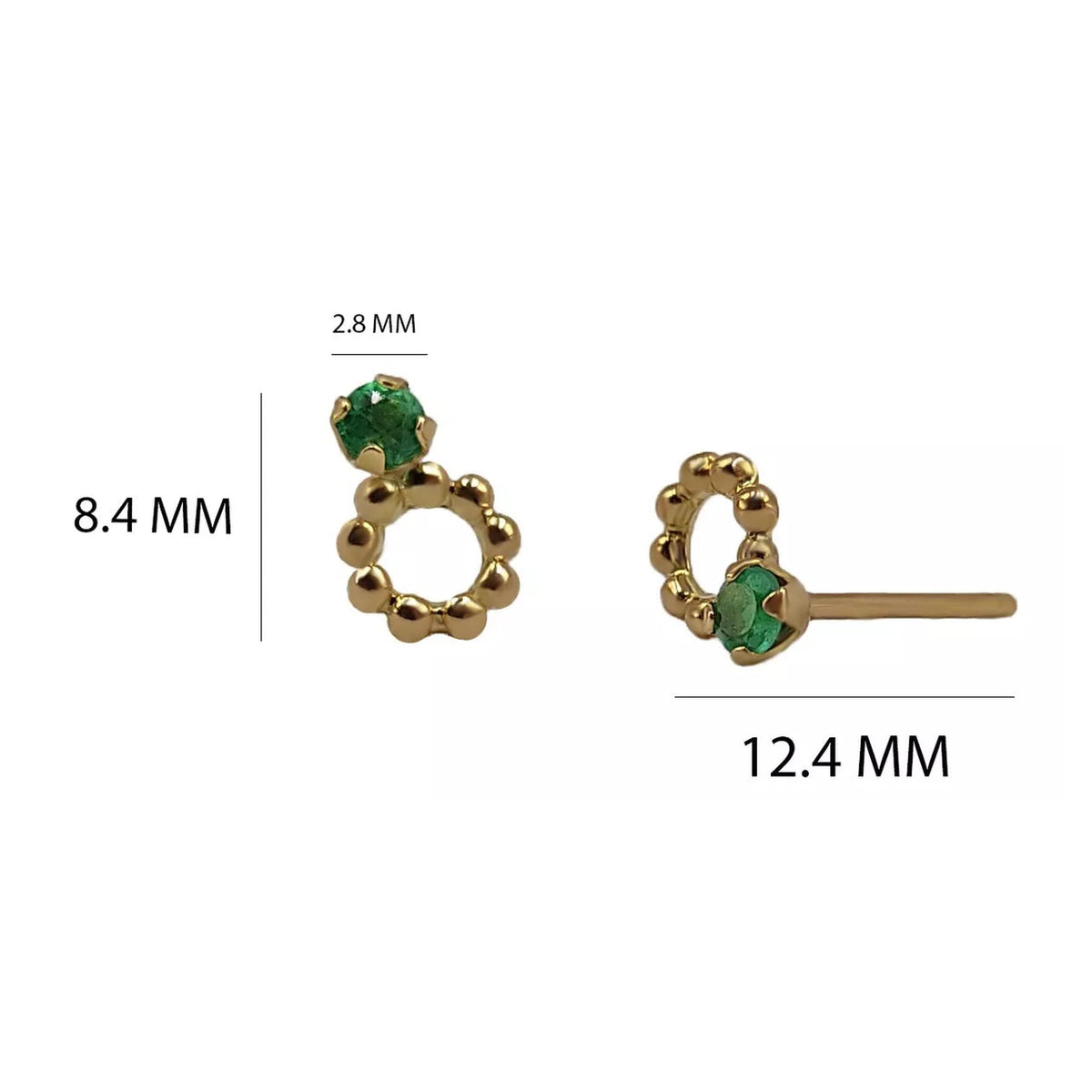 Aretes en oro amarillo 18k, con estuche – Renue Joyería Bogotá
