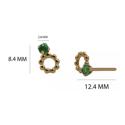 Aretes en oro amarillo 18k, con estuche – Renue Joyería Bogotá
