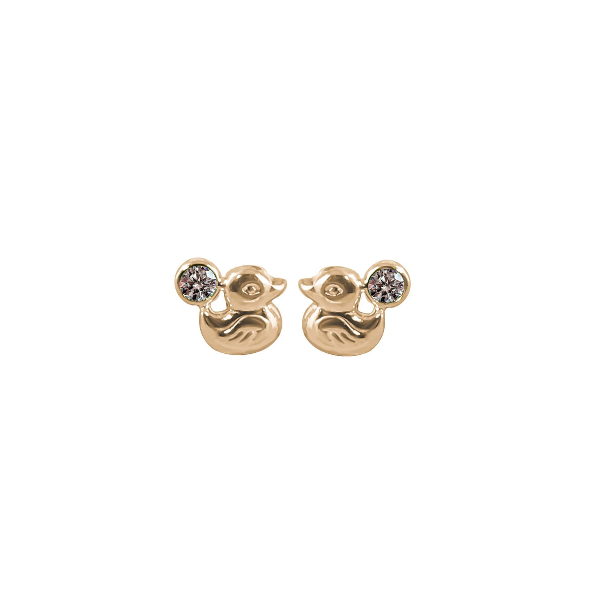 Topos de patos en oro amarillo 18k con circón – Renue Joyería Bogotá