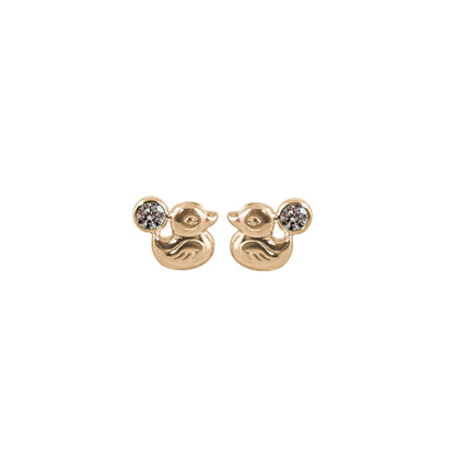 Topos de patos en oro amarillo 18k con circón – Renue Joyería Bogotá