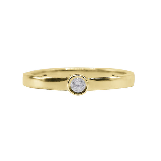 Anillo De Compromiso En Oro Con Circón De 2.5 Mm