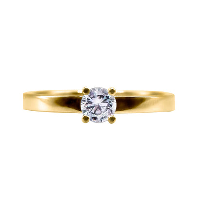 Anillo De Compromiso En Oro Con Circon De 4mm