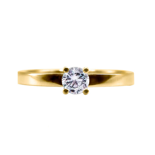 Anillo De Compromiso En Oro Con Circon De 4mm