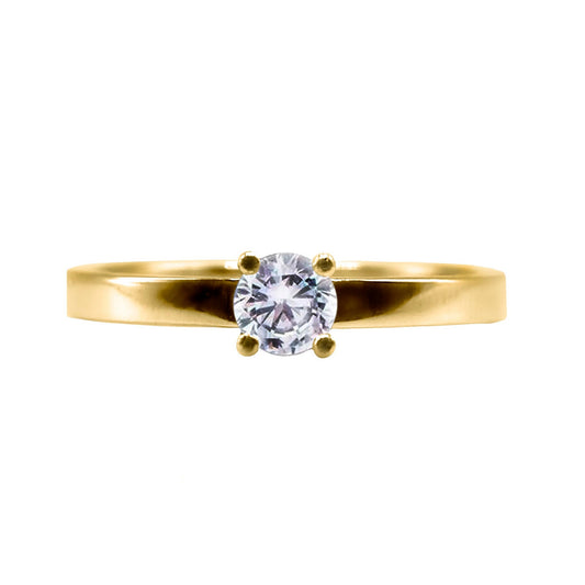 Anillo De Compromiso En Oro Con Diamante De 0.23 Ct