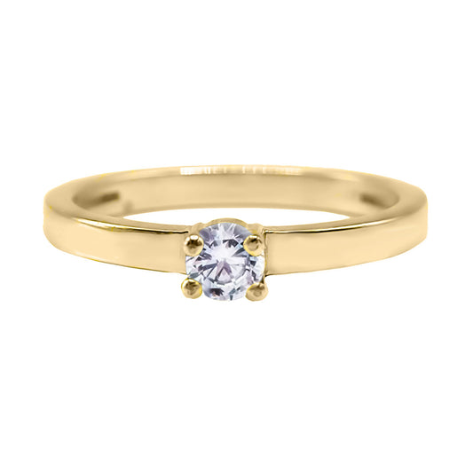 Anillo De Compromiso En Oro Con Diamante De 0.10 Ct