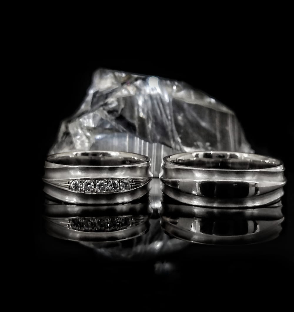Argolla de Boda Geométricas en Plata .950 .925